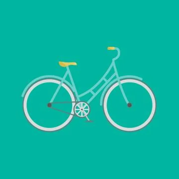 Vector flat modern bicycle. Stock Illustration