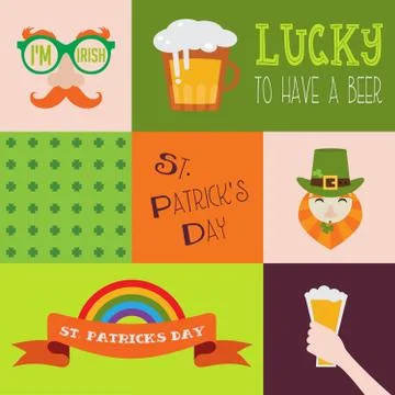 Vector flat modern creative concept design on Saint Patricks Day party. party 스톡 일러스트