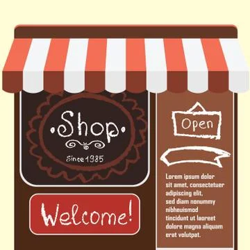 Vector flat modern illustration  small shop and store ,Different Stock-Illustration
