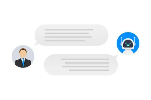 Vector flat modern style cartoon character illustration icon design. Chat bot Illustrazione stock