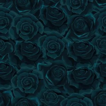 Vector flat moonlight rose flowers seamless pattern background illustration Stock Illustration