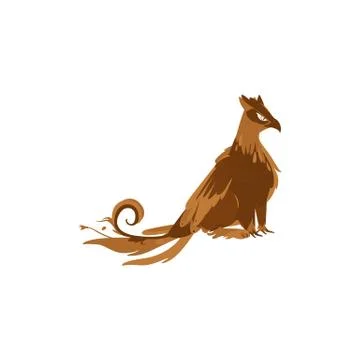 Vector flat mythical bird like creature animal Illustrazione stock