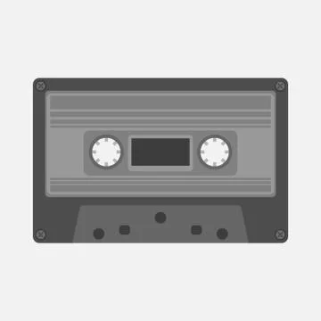 Vector flat old audio cassette Stock Illustration
