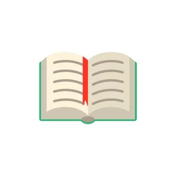 Vector Flat opened book with red bookmark tag イラスト素材