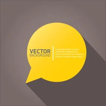 Vector flat orange paper speech bubble 스톡 일러스트
