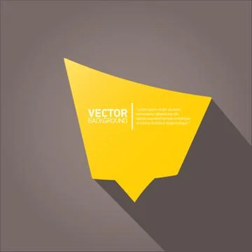 Vector flat orange paper speech bubble Illustrazione stock