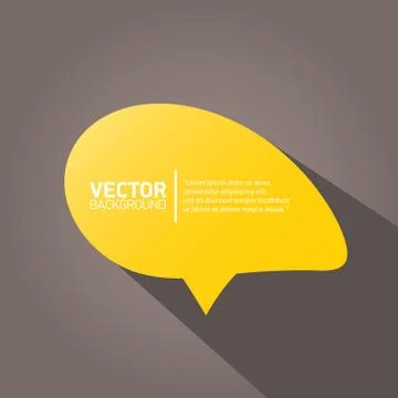 Vector flat orange paper speech bubble Illustrazione stock