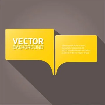 Vector flat orange paper speech bubble Stockillustratie