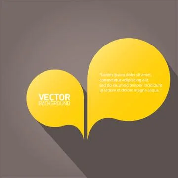 Vector flat orange paper speech bubble Stock Illustration