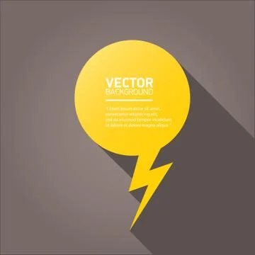 Vector flat orange paper speech bubble Stockillustratie