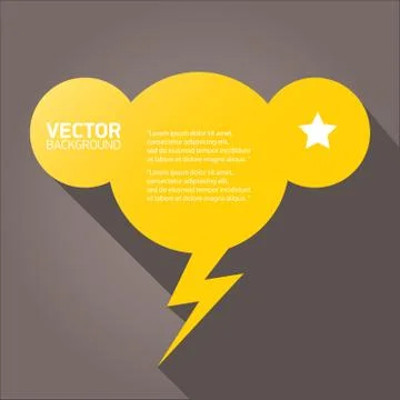 Vector flat orange paper speech bubble Illustrazione stock