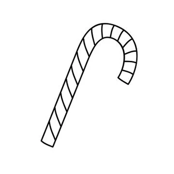 Vector flat outline Christmas candy icon Stock Illustration