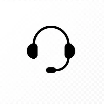 Vector flat outline icon illustration. Headset sign. Stock Illustration