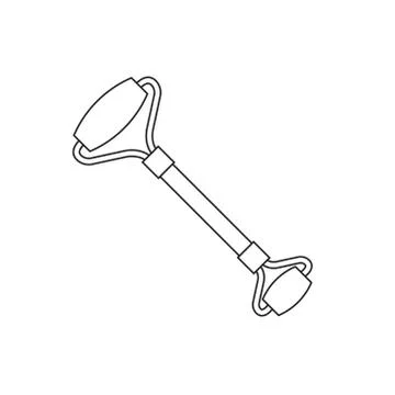 Vector flat outline quartz face massage Roller Stock Illustration