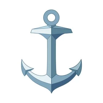 Vector flat outline sea icon Anchor Stock-Illustration