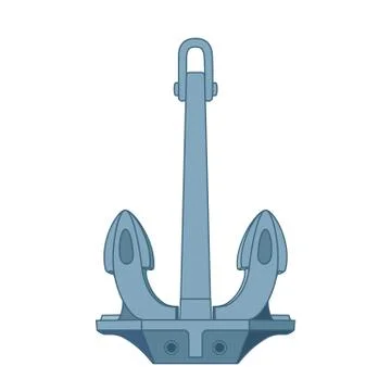 Vector flat outline sea icon Anchor Stock Illustration