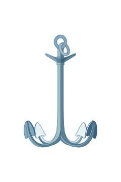 Vector flat outline sea icon Anchor Stock Illustration