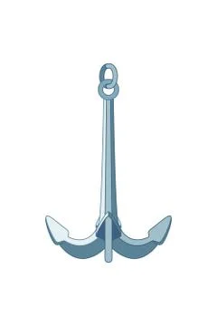 Vector flat outline sea icon Anchor Stock Illustration