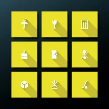 Vector flat packaging icon set Illustrazione stock