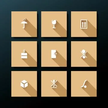 Vector flat packaging icon set Illustrazione stock