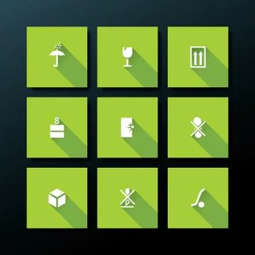 Vector flat packaging icon set Illustrazione stock