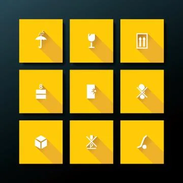 Vector flat packaging icon set Illustrazione stock