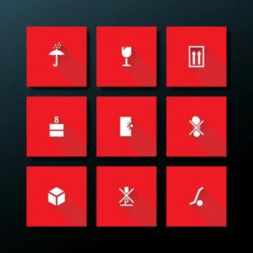 Vector flat packaging icon set Illustrazione stock