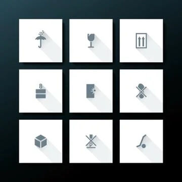 Vector flat packaging icon set Illustrazione stock