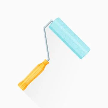 Vector flat paint roller illustration icon. Stock Illustration