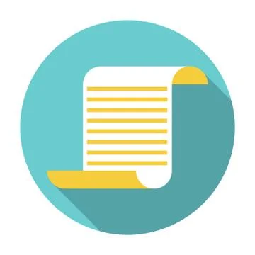 Vector flat parchment icon Stock Illustration