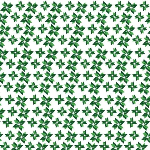 Vector flat pattern and Repeating green leaves on branch isolated on white B Stock Illustration