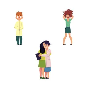 Vector flat people suffering from mental illness Stock Illustration