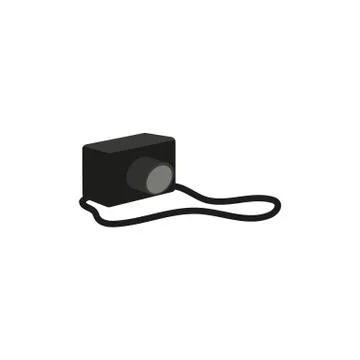Vector flat photo camera icon with strap Stock Illustration