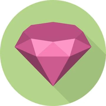 Vector flat pink diamond icon Illustrazione stock