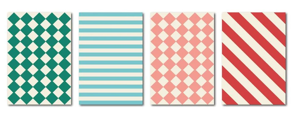 Vector flat poster. Minimalistic illustrations with geometric shapes. Vinta.. Stock Illustration
