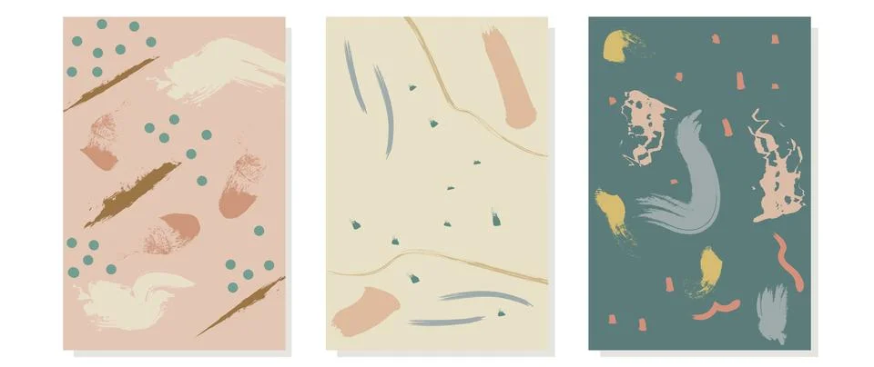 Vector flat posters. Abstract drawing. Modern style. Trendy template for print Stock Illustration
