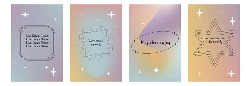 Vector flat posters. Gradient cute background for your inscription. Minimal.. Stock Illustration