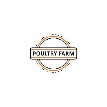 Vector flat poutry farm logo in circle icon Illustrazione stock