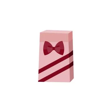 Vector flat present paper packaging with bow Illustrazione stock