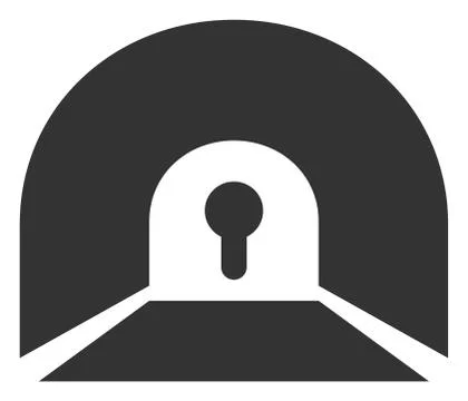 Vector Flat Private Tunnel Icon Stock Illustration