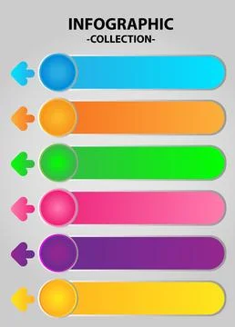 Vector flat Process infographic template element collection Stock Illustration