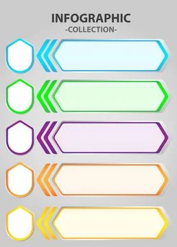 Vector flat Process infographic template element collection. Stock Illustration