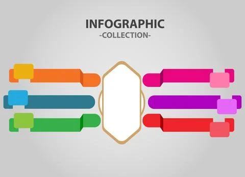 Vector flat Process infographic template element collection. Stock Illustration