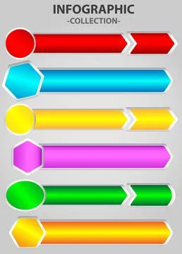 Vector flat Process infographic template element collection. Stock Illustration