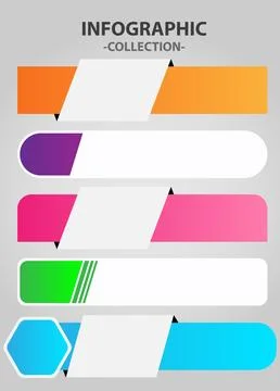 Vector flat Process infographic template element collection. Stock Illustration
