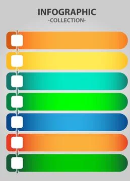 Vector flat Process infographic template element collection. Stock Illustration