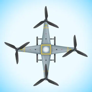 Vector flat quadcopter drone illustration. Stock Illustration