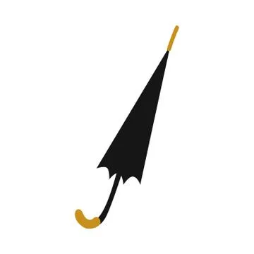 Vector flat rain umbrella walking stick icon Stock Illustration