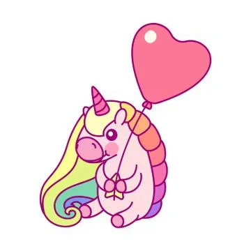 Vector flat rainbow unicorn Illustrazione stock