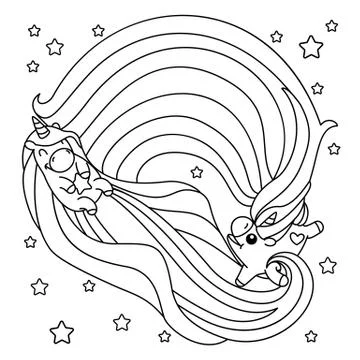 Vector flat rainbow unicorn Stock Illustration